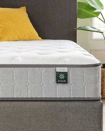ZINUS 8 Inch Comfort Support Cooling Gel Hybrid Mattress, Queen, Tight Top Innerspring Mattress, Motion Isolating Pocket Springs, Mattress in A Box - LeafyLoom