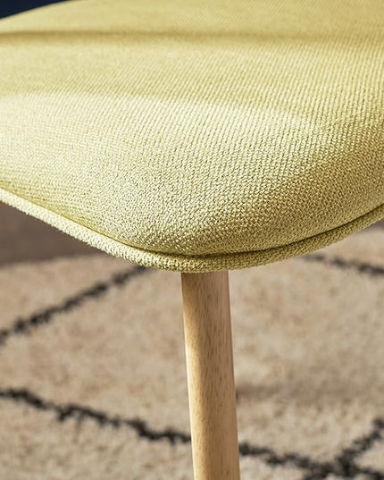 Christopher Knight Home Abrielle Mid-Century Modern Fabric Dining Chairs with Natural Oak Finished Rubberwood Frame, 2-Pcs Set, Green Tea / Natural Oak - LeafyLoom