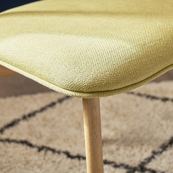 Christopher Knight Home Abrielle Mid-Century Modern Fabric Dining Chairs with Natural Oak Finished Rubberwood Frame, 2-Pcs Set, Green Tea / Natural Oak - LeafyLoom