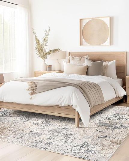 nuLOOM Danae Abstract 2x3 Machine Washable Accent Rug for Living Room Bedroom Dining Room Entryway Kitchen, Ivory/Grey - LeafyLoom