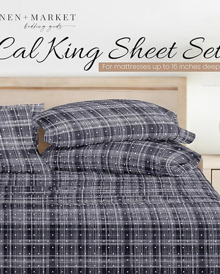 Linen Market 4 Piece Full Bedding Sheet Set (Navy Polka) - Sleep Better Than Ever with These Ultra-Soft & Cooling Bed Sheets for Your Full Size Bed - Deep Pocket Fits 16" Mattress - LeafyLoom