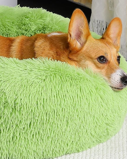 WESTERN HOME WH Calming Dog Bed & Cat Bed, Anti-Anxiety Donut Dog Cuddler Bed, Warming Cozy Soft Dog Round Bed, Dog Cat Cushion Bed for Small Medium Dogs and Cats WESTERNHOME