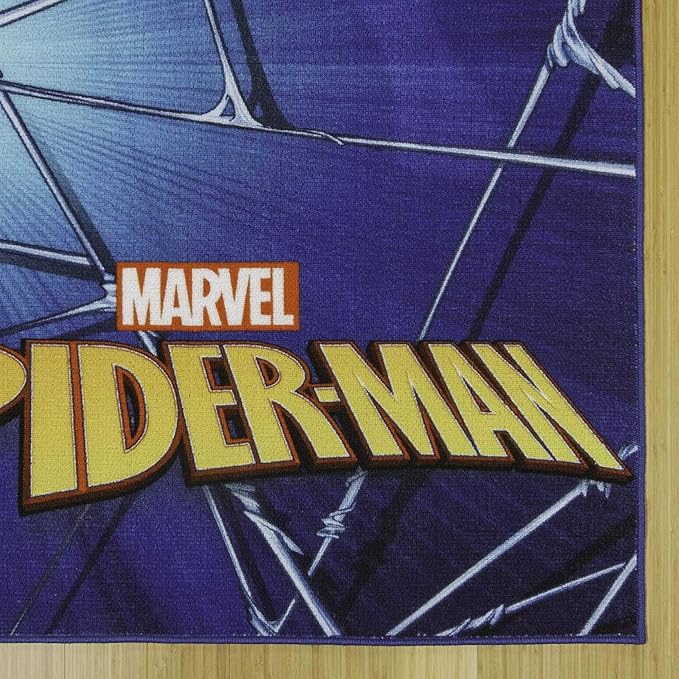 Gertmenian Marvel Rug Boys Childrens Bedroom Decor Kids Home Play Room Mat Bedding Area Carpet; 54x78 Large; Spiderman Superhero Multi-Colored Navy Blue; 47326 - LeafyLoom