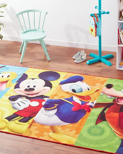 Gertmenian Disney Mickey Mouse Club House Friends Area Rug for Children & Teens Kids Home Decor for Girls & Boys 4x6 Large, Multi, 31117 - LeafyLoom