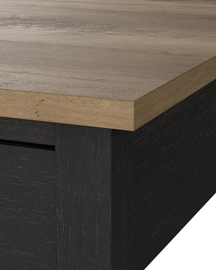 Bush Furniture Mayfield 2 Drawer Lateral File Cabinet in Vintage Black and Reclaimed Pine | Storage for Home Office Workspace - LeafyLoom
