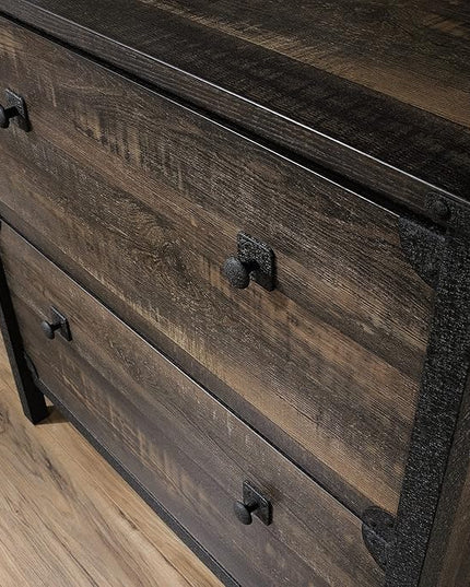 Sauder Steel River Lateral File, L: 30.08" x W: 20.75" x H: 29.53", Carbon Oak Finish - LeafyLoom