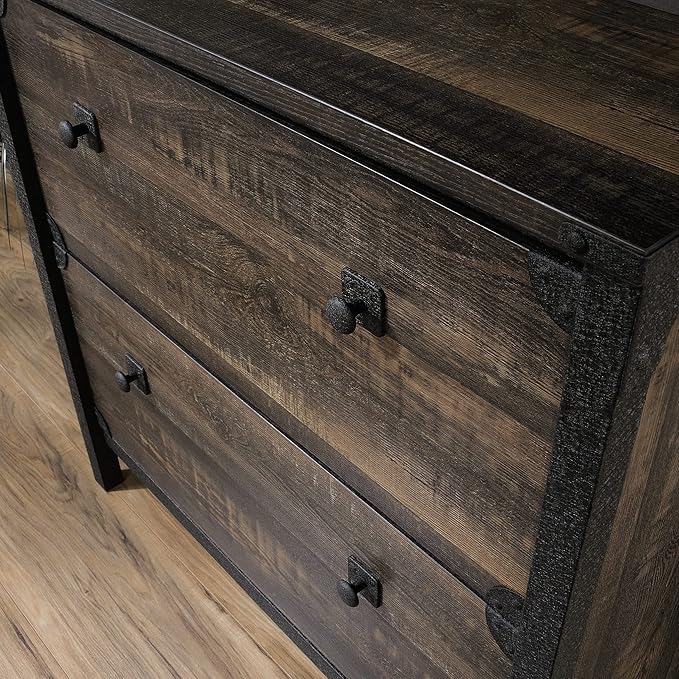 Sauder Steel River Lateral File, L: 30.08" x W: 20.75" x H: 29.53", Carbon Oak Finish - LeafyLoom