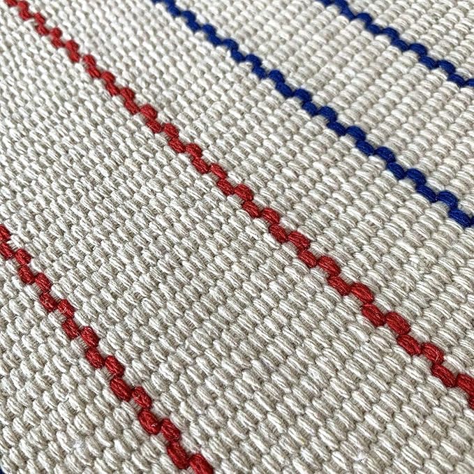 Kids Rug Montessori Mat Children Playing Mat for Nursery Cotton Montessori Working Rug Suitable for Uppercase Letters, 23.6''×31.5'', Stripes - LeafyLoom