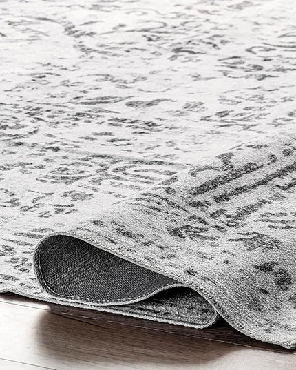 nuLOOM Bess Persian Vintage Machine Washable Ultra Thin Area Rug, 5' x 8', Ivory - LeafyLoom