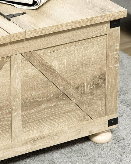 NicBex Coffee Table Wooden Coffee Table with Storage Square Center Tables with Open Top and Inner Compartment Dining Table for Living Room, Dining Room, Office, and Bedroom,31.5" W, Natural - LeafyLoom
