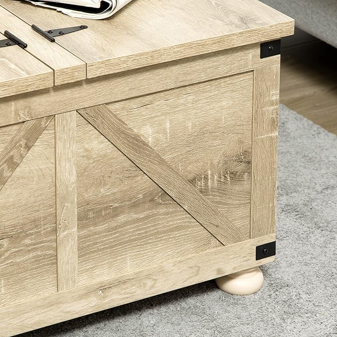 NicBex Coffee Table Wooden Coffee Table with Storage Square Center Tables with Open Top and Inner Compartment Dining Table for Living Room, Dining Room, Office, and Bedroom,31.5" W, Natural - LeafyLoom