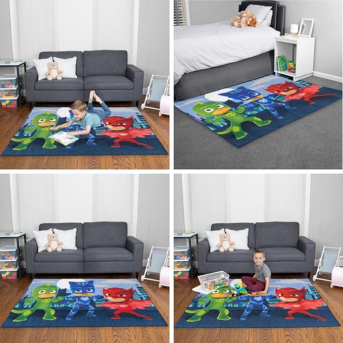 Franco Kids Room Non Slip Area Rug, 69 in x 52 in, PJ Masks - LeafyLoom