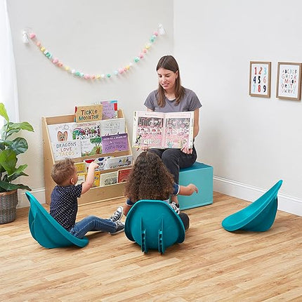 ECR4Kids Leaf Floor Seat, Rocker Chair, Turquoise, 6-Piece - LeafyLoom