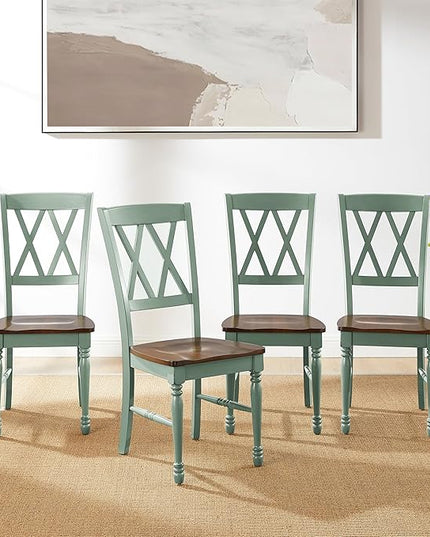 Crosley Furniture Shelby Dining Chairs (Set of 4), Distressed Teal - LeafyLoom