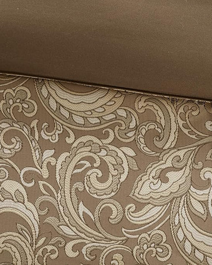 Madison Park Essentials Brystol 24 Piece Room in a Bag Faux Silk Comforter Jacquard Paisley Design Matching Curtains Down Alternative Hypoallergenic All Season Bedding-Set, Cal King(104"x92"), Brown - LeafyLoom