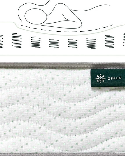 ZINUS 6 Inch Foam and Spring Mattress, Twin, CertiPUR-US Certified Foams, Mattress in A Box, White - LeafyLoom