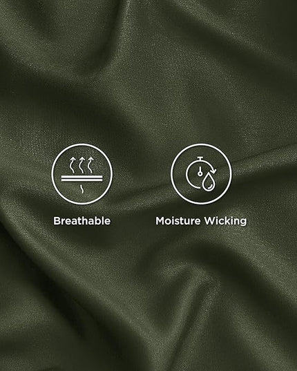 Bedsure Twin XL Sheet Set Dorm Bedding, Cooling Sheets Twin Extra Long Sheets, Rayon Derived from Bamboo, Deep Pocket Up to 16", Hotel Luxury Silky Bedding Sheets & Pillowcases, Olive green - LeafyLoom