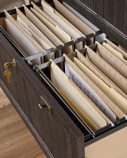 Sauder Costa Lateral File, Coffee Oak finish - LeafyLoom