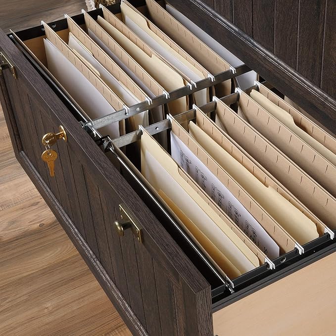 Sauder Costa Lateral File, Coffee Oak finish - LeafyLoom