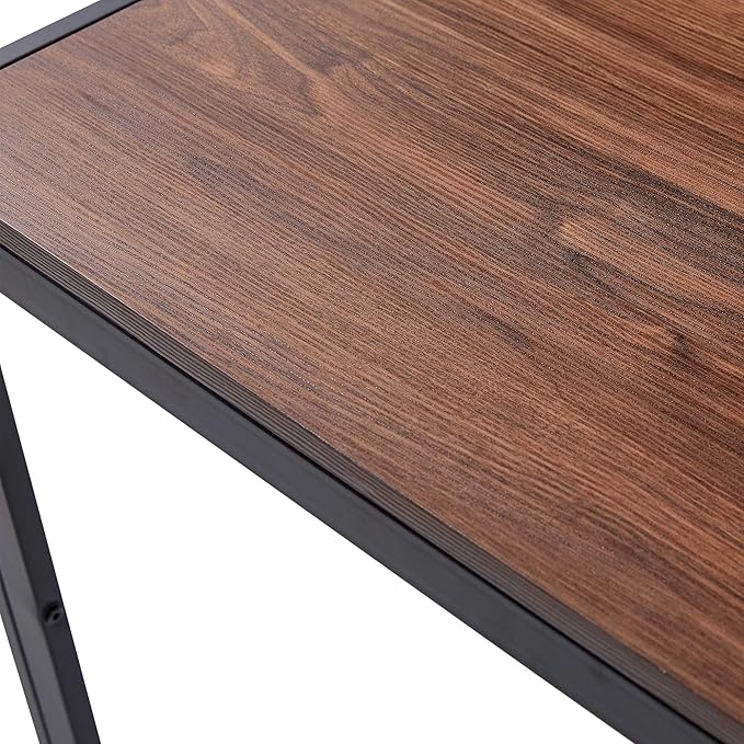NicBex 47.24Inch Rectangular Dining Table,Modern Minimalist Kitchen Table with Creative Design Veneered for 4 to 6,Writing Table Desk,Dining Room Table for Kitchen,Meeting Room and Living Room,Walnut - LeafyLoom