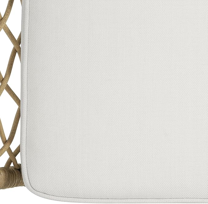 Quality Outdoor Living 65-YZ03HM Hermosa 3 Piece Chat Set, Aluminum Frame + Tan Wicker + Linen Cushions - LeafyLoom