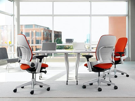 Steelcase Leap Office Chair, Black Frame and Buzz2 Sable Fabric - LeafyLoom