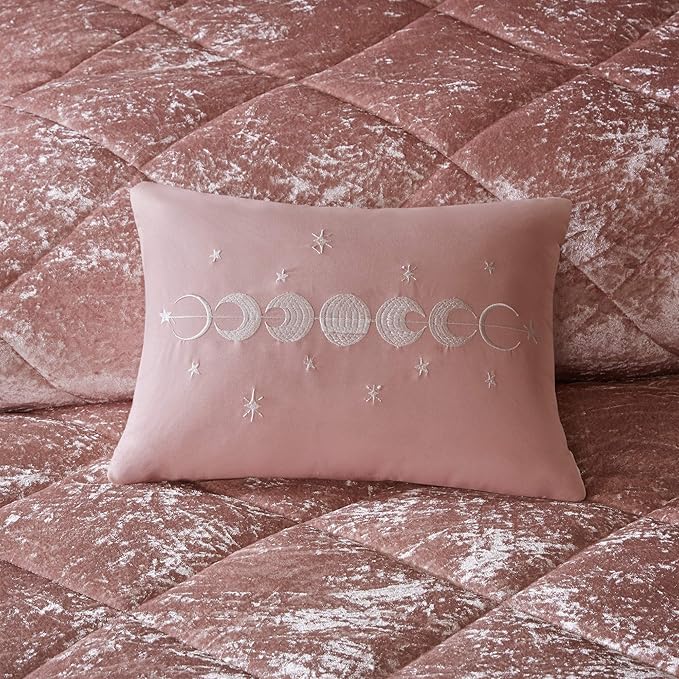 Intelligent Design King Comforter Set, Velvet Comforter Set , Luxury Diamond Quilting Comforter Set, Fluffy Comforter Bed Set with Decorative Pillowand 2 Shams, 4 Piece Pink, King/ Cal King - LeafyLoom