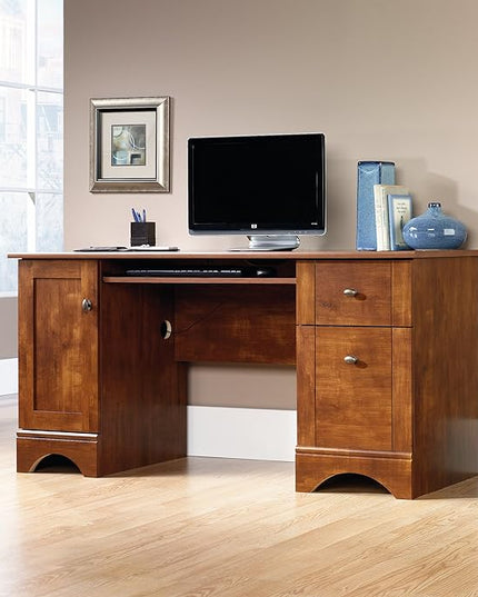 Sauder Computer Desk, Brushed Maple finish - LeafyLoom