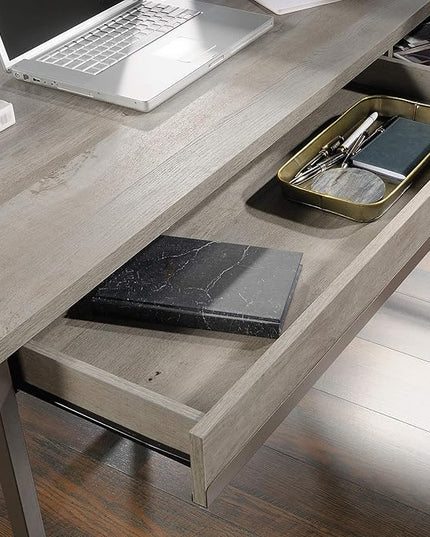 Sauder Manhattan Gate L-Shaped Desk, Mystic Oak finish - LeafyLoom