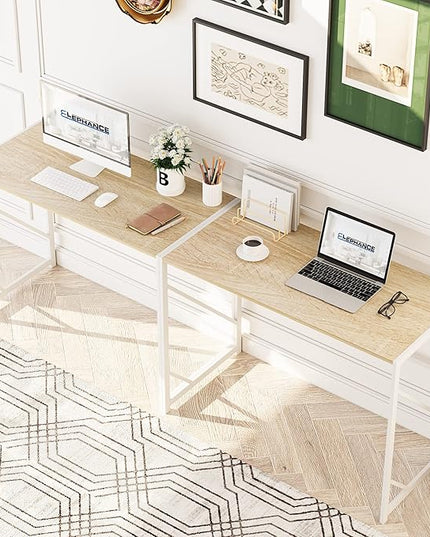 Elephance Folding Desk Writing Computer Desk for Home Office, No-Assembly Study Office Desk Foldable Table for Small Spaces - LeafyLoom