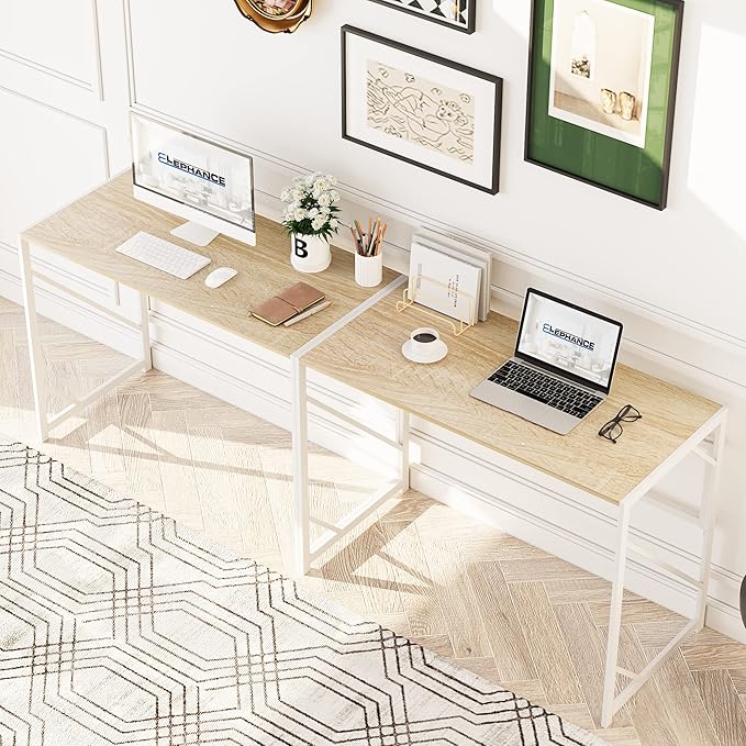 Elephance Folding Desk Writing Computer Desk for Home Office, No-Assembly Study Office Desk Foldable Table for Small Spaces - LeafyLoom