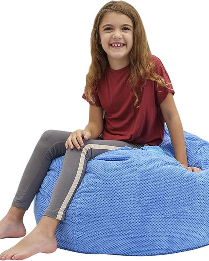 EMMandSOPHIE Kids Bean Bag Chair - Bean Bag Chair Kids- Toddler Bean Bag Chair- Bean Bag Stuffed Animal Storage -Bean Bag Chairs for Kids -Stuffed Animal Bean Bag Storage - Kid Bean Bag Chair - LeafyLoom
