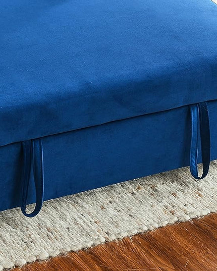 Modern Convertible Loveseat Sofa Bed, Compact Functional Love Seat,Comfy Velvet Sleeper Sofabed 3 in1 Recliner Sofa&Couch with Removable Side Pockets for Small Space Living Room/Guest Room - LeafyLoom