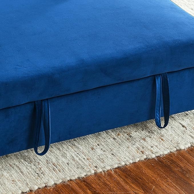 Modern Convertible Loveseat Sofa Bed, Compact Functional Love Seat,Comfy Velvet Sleeper Sofabed 3 in1 Recliner Sofa&Couch with Removable Side Pockets for Small Space Living Room/Guest Room - LeafyLoom