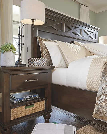 Signature Design by Ashley Anemoon 34.5" Rustic Industrial Table Lamp, Black - LeafyLoom