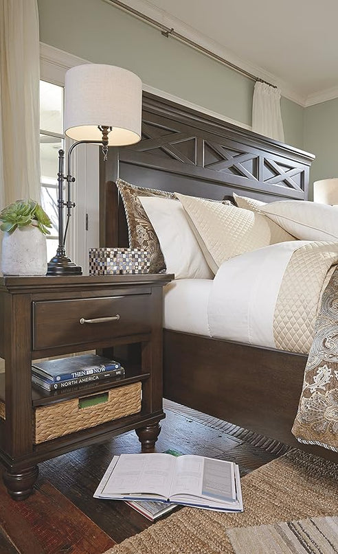 Signature Design by Ashley Anemoon 34.5" Rustic Industrial Table Lamp, Black - LeafyLoom