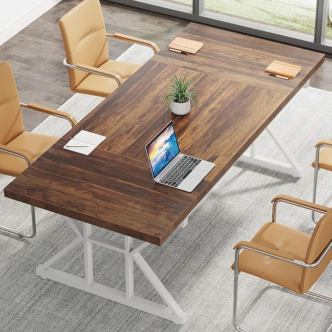70.8-Inch Large Executive Desk, Modern Computer Office Desk, Wooden Writing Desk Study Table for Home Office - LeafyLoom