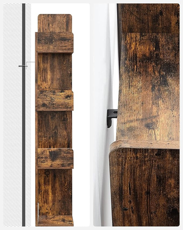 VASAGLE Bookshelf, Tree-Shaped Bookcase with 13 Storage Shelves, Rounded Corners, 9.8”D x 33.9”W x 55.1”H, Rustic Brown ULBC67BXV1 - LeafyLoom