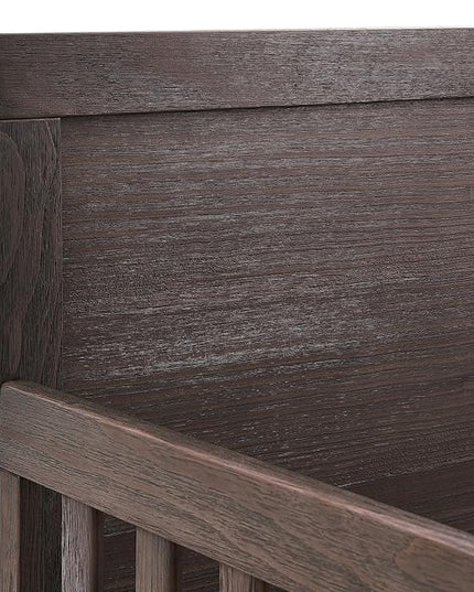 Simmons Kids Foundry 6-in-1 Convertible Baby Crib, Rustic Grey with Matte Black - LeafyLoom