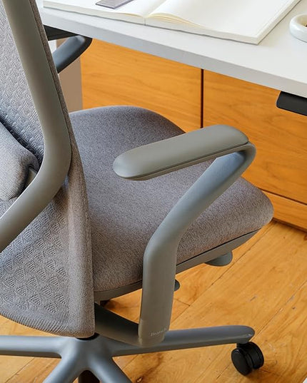 Branch Verve Chair - High Performance Executive Office Chair with Contoured Seat Back and Adjustable Lumbar Rest - High Density Foam Cushion with Aluminum Base - Up to 275 lbs - Lunar - LeafyLoom