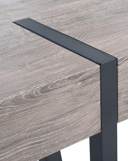 SAFAVIEH Home Collection Alyssa Mid-Century Rustic Industrial Grey Oak/Black Dining Room Table DTB7000C, 0 - LeafyLoom