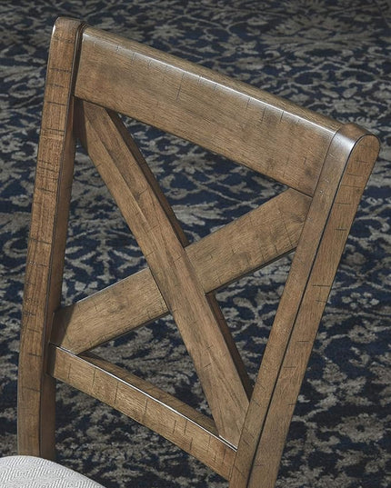 Signature Design by Ashley Moriville Modern Farmhouse 19" Upholstered Dining Room Chair, 2 Count, Brown - LeafyLoom