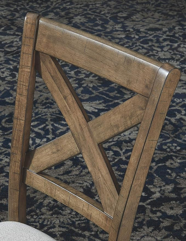 Signature Design by Ashley Moriville Modern Farmhouse 19" Upholstered Dining Room Chair, 2 Count, Brown - LeafyLoom