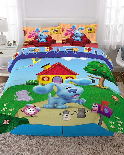 Franco Kids Bedding Super Soft Comforter and Sheet Set, 5 Piece Full Size, Blues Clues - LeafyLoom