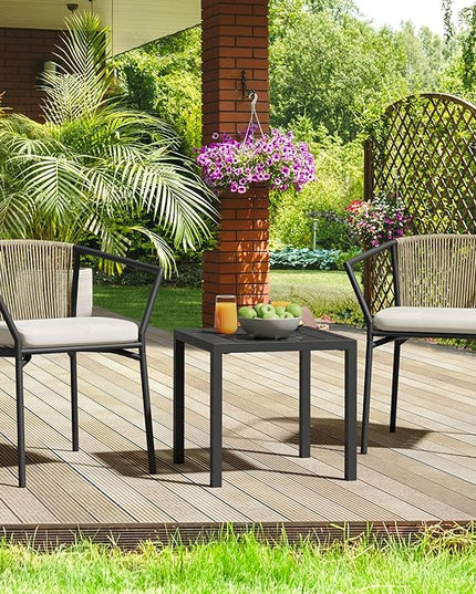 YITAHOME Wicker 3-Piece Outdoor Bistro Set, All-Weather Patio Conversation Set with Stackable Chairs & Table, Outdoor Sectional Furniture Set for Balcony, Backyard, Pool, Porch, Deck - Beige - LeafyLoom