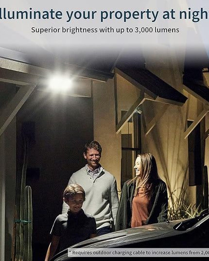 Arlo Pro 3 LED Floodlight Security Camera 2K HDR 2000-3000 Lumens | Wire-Free | Protect Driveways & Alleyways | Connects to Wi-Fi | Color Night Vision, Motion Sensor, 2-Way Audio, Rechargeable (White) Arlo