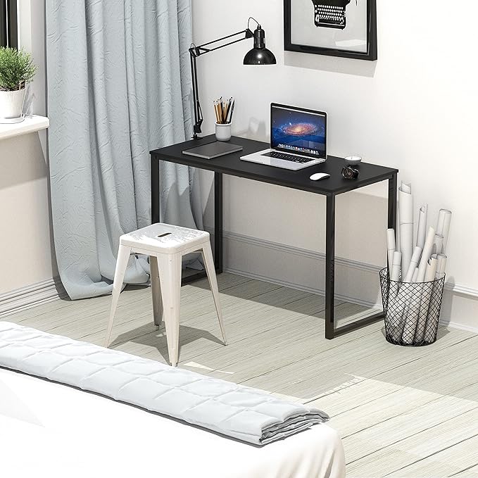 SHW Home Office 32-Inch Computer Desk, Black - LeafyLoom