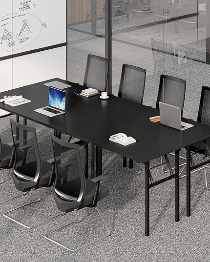SDHYL Folding Desk, 60inch No Assembly Folding Desks for Small Spaces Sturdy Computer Desk, Functional Home Office Desks, Study Writing Desk Office Table Workstation for Home Office, Black - LeafyLoom