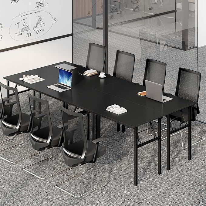 SDHYL Folding Desk, 60inch No Assembly Folding Desks for Small Spaces Sturdy Computer Desk, Functional Home Office Desks, Study Writing Desk Office Table Workstation for Home Office, Black - LeafyLoom