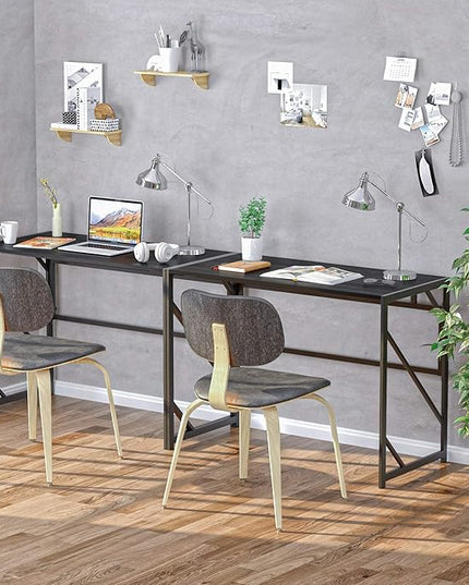 Elephance Folding Desk Writing Computer Desk for Home Office, No-Assembly Study Office Desk Foldable Table for Small Spaces - LeafyLoom